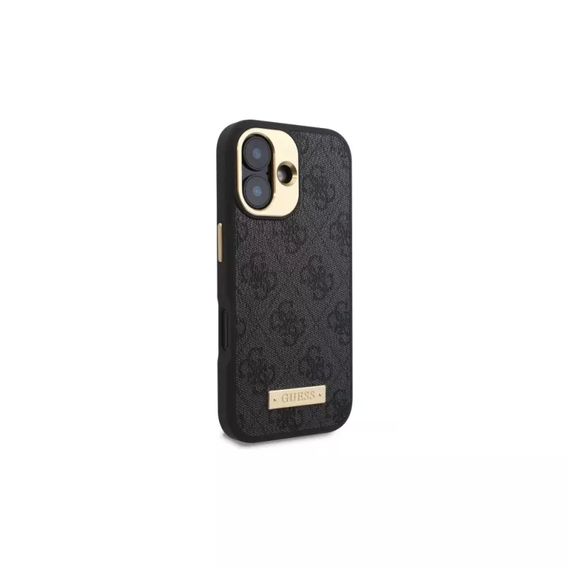 Guess GUHMP16MU4GPRK iPhone 16 Plus 6,7 inch musta hardcase 4G Logo Plate ja MagSafe