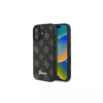 Guess Peony Script MagSafe -kotelo iPhone 16 Plus (musta)