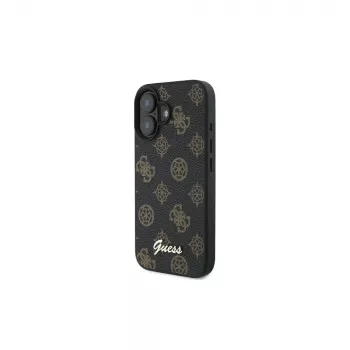 Guess Peony Script MagSafe -kotelo iPhone 16 Plus (musta)