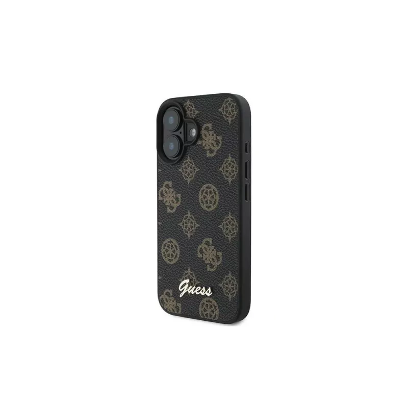 Guess Peony Script MagSafe -kotelo iPhone 16 Plus (musta)