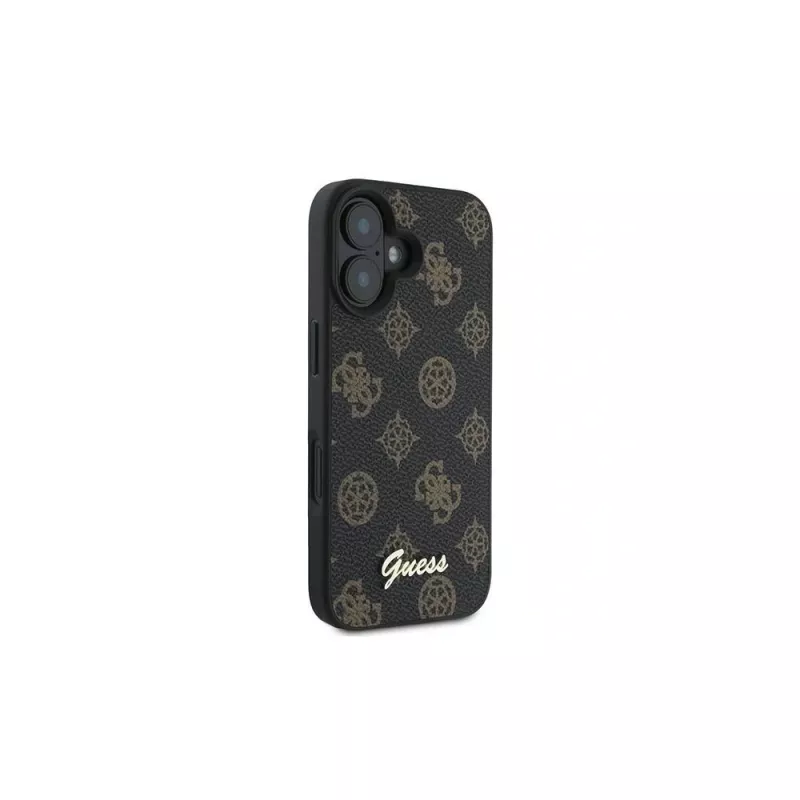 Guess Peony Script MagSafe -kotelo iPhone 16 Plus (musta)