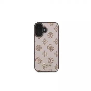Guess Peony Script MagSafe -kotelo iPhone 16 (ruskea)