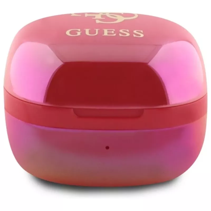Guess 4G Printed Logo True Wireless -nappikuulokkeet latauskotelolla - fuksia irisoiva