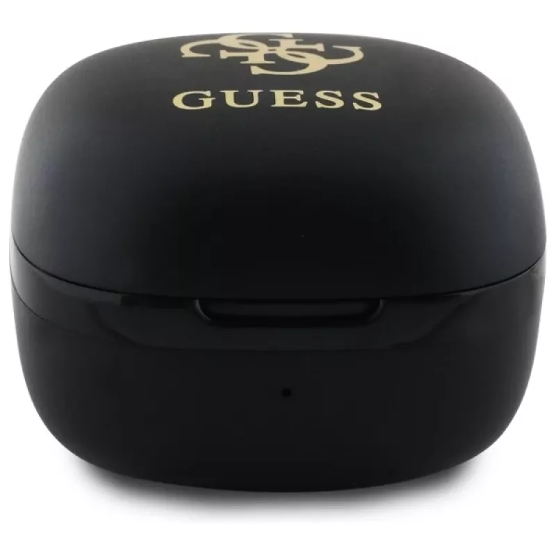 Guess GUTWSJ144ESK True Wireless Stereo Bluetooth -nappikuulokkeet latauskotelolla, musta irisoiva 4G Printed Logo