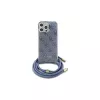 Guess GUHCP16LHC4SEB iPhone 16 Pro 6,3 inch sininen hardcase Crossbody Cord 4G Print