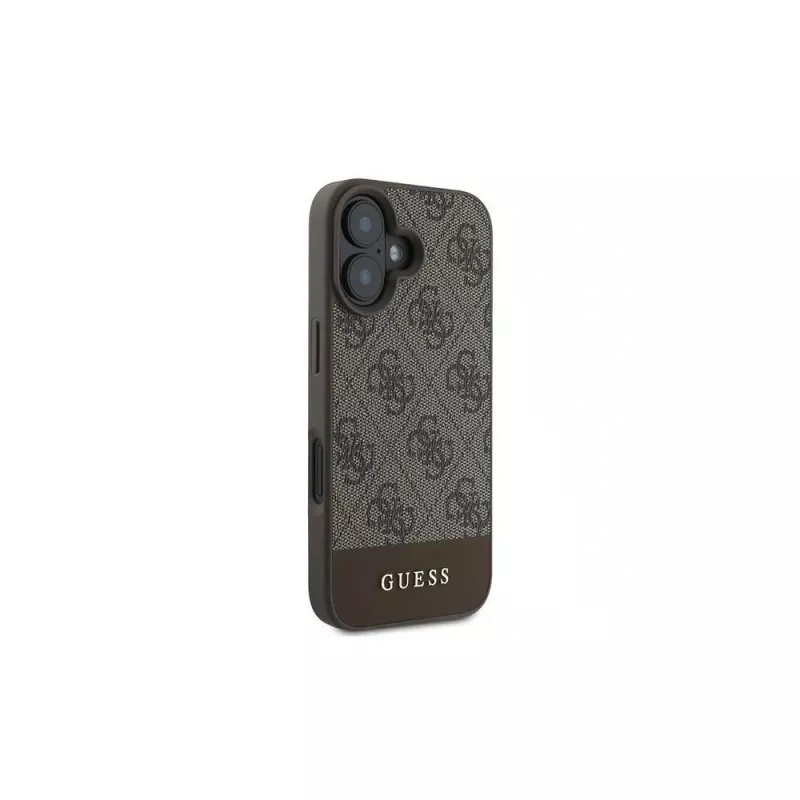 Guess 4G Bottom Stripe -kuori iPhone 16 Plus -puhelimeen (ruskea)