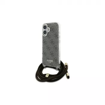 Guess GUHCP16SHC4SEW iPhone 16 6.1 -kovakuori Crossbody Cord 4G Print ruskea