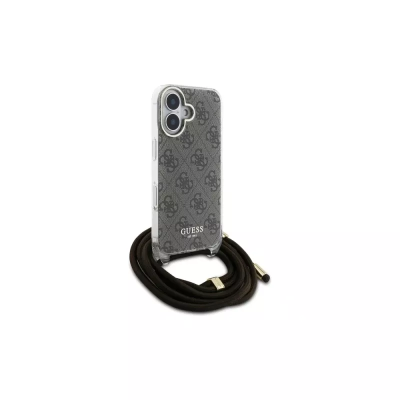 Guess GUHCP16SHC4SEW iPhone 16 6.1 -kovakuori Crossbody Cord 4G Print ruskea