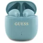 Guess Printed Classic Logo TWS Bluetooth -nappikuulokkeet latauskotelolla (turkoosi)