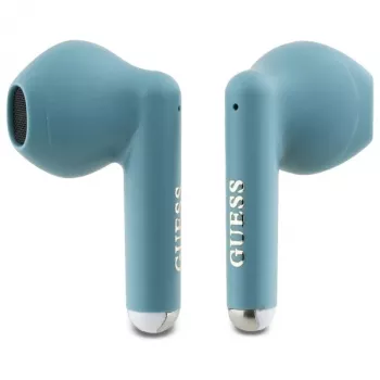Guess Printed Classic Logo TWS Bluetooth -nappikuulokkeet latauskotelolla (turkoosi)