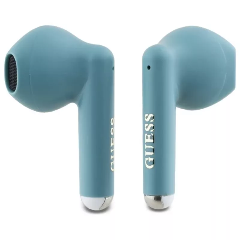 Guess Printed Classic Logo TWS Bluetooth -nappikuulokkeet latauskotelolla (turkoosi)