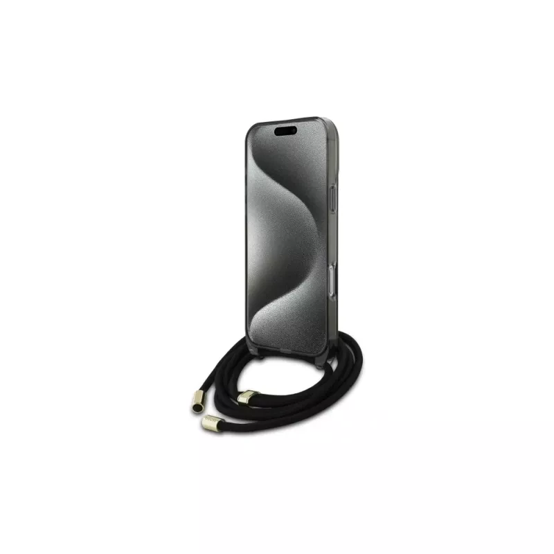 Guess Crossbody Cord Script MagSafe -kovakuori iPhone 16 Pro Max 6,9 tuuman näytölle musta