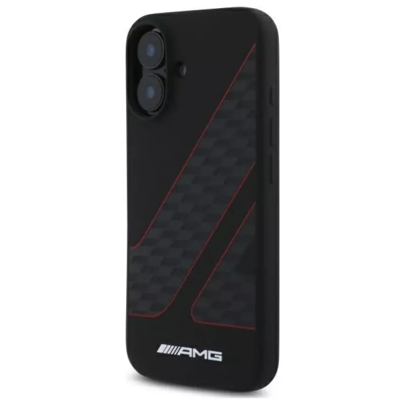 AMG AMHMP16S2SCFR iPhone 16 6,1 tuuman näytölle musta kovakuori Checkered Flag Pattern MagSafe