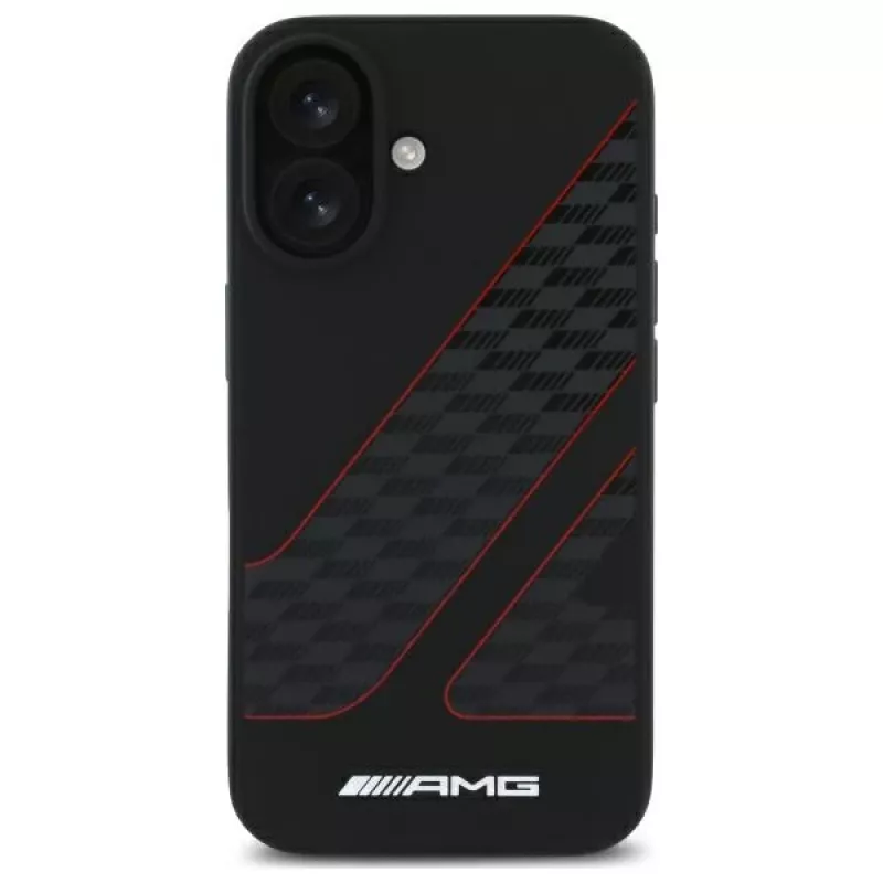 AMG AMHMP16S2SCFR iPhone 16 6,1 tuuman näytölle musta kovakuori Checkered Flag Pattern MagSafe