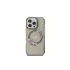 Guess GUHMP16LHFWFCK iPhone 16 Pro -kovakuori IML Flowers Wreath MagSafe musta