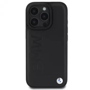 BMW Hot Stamp Leather -kovakuori iPhone 16 Pro 6,3 tuuman näytölle musta