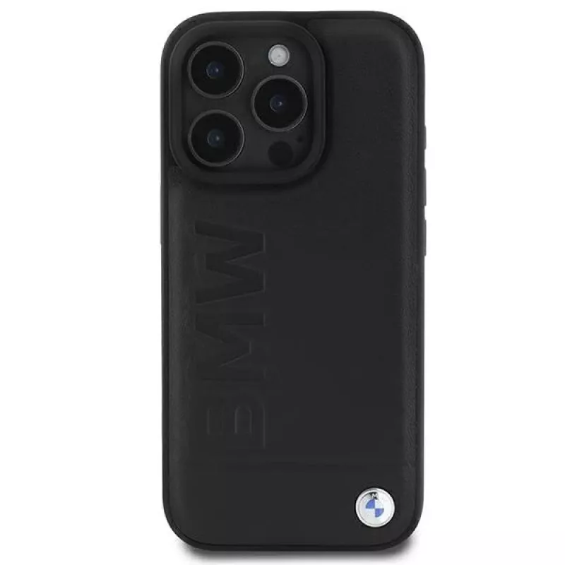 BMW Hot Stamp Leather -kovakuori iPhone 16 Pro 6,3 tuuman näytölle musta