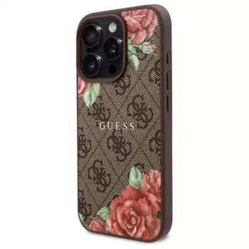 Guess GUHMP16LP4ROPEMCW iPhone 16 Pro -kovakuori 4G Flowers Print MagSafe ruskea