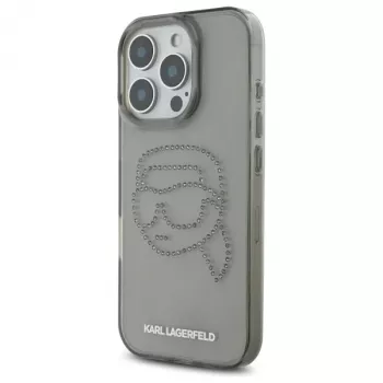 Karl Lagerfeld IML Rhinestones Karl Head Case iPhone 16 Pro Max (musta)