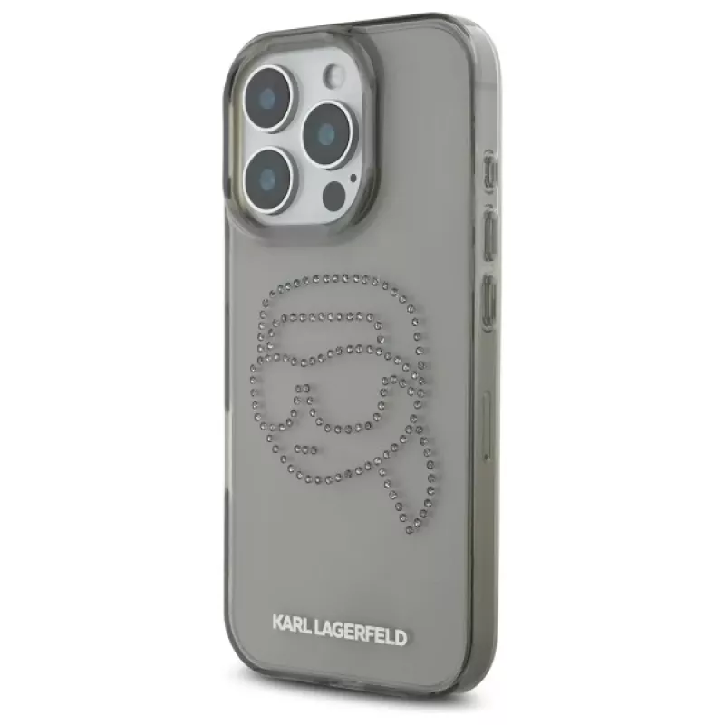 Karl Lagerfeld IML Rhinestones Karl Head Case iPhone 16 Pro Max (musta)