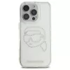 Karl Lagerfeld IML Rhinestones Karl Head takakuori iPhone 16 Pro Max (läpinäkyvä)