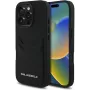 KARL LAGERFELD HC Grained PU Card Slot Metal Elongated Case iPhone 16 Pro musta