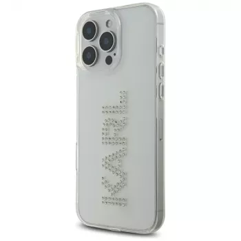 Karl Lagerfeld IML Rhinestones Logo Case iPhone 16 Pro, läpinäkyvä