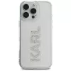 Karl Lagerfeld IML Rhinestones Logo Case iPhone 16 Pro, läpinäkyvä