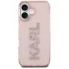 Karl Lagerfeld IML Rhinestones Logo takakuori iPhone 16, pinkki
