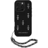 Karl Lagerfeld Saffiano Crystals with Chain Back Cover iPhone 16 Pro, musta