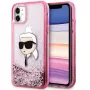 Karl Lagerfeld KLHCN61LNKHCP Hardcase iPhone 11/XR, pinkki, Glitter Karl Head
