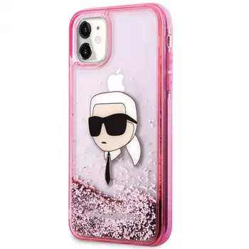 Karl Lagerfeld KLHCN61LNKHCP Hardcase iPhone 11/XR, pinkki, Glitter Karl Head