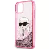 Karl Lagerfeld KLHCN61LNKHCP Hardcase iPhone 11/XR, pinkki, Glitter Karl Head