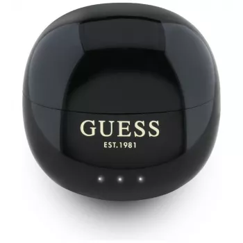 Guess Glossy Effect EggShape Printed Classic Logo TWS -nappikuulokkeet musta