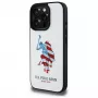U.S. POLO ASSN. nahkakotelo iPhone 15 Pro Max 6,7 inch valkoinen American Flag