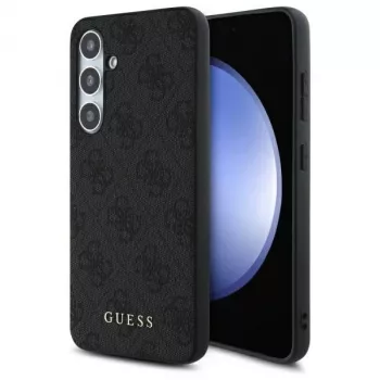 Guess 4G Metal Gold Logo takakansi Samsung Galaxy S24 FE - harmaa