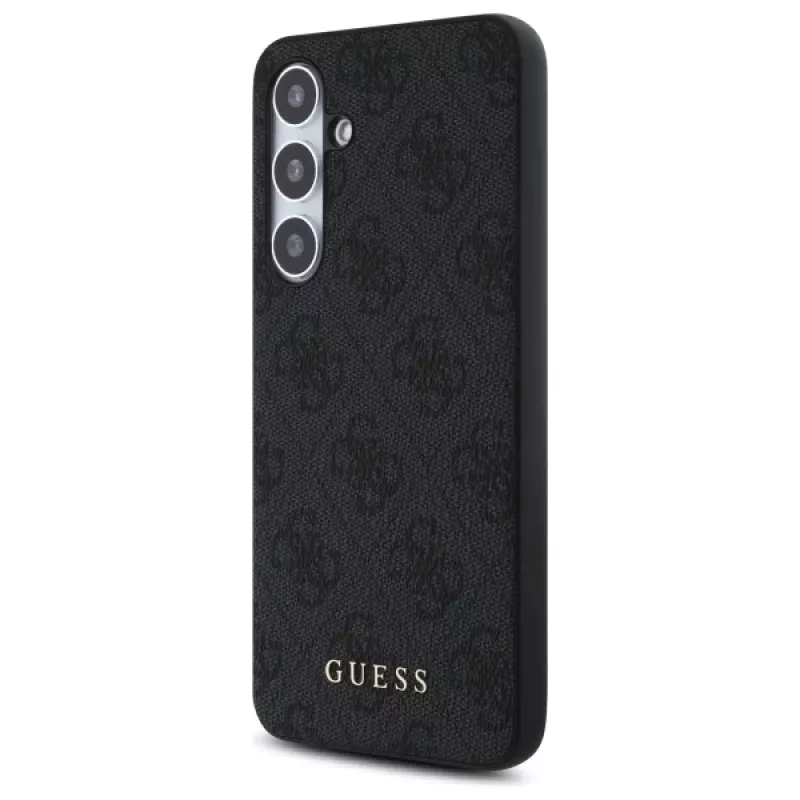 Guess 4G Metal Gold Logo takakansi Samsung Galaxy S24 FE - harmaa