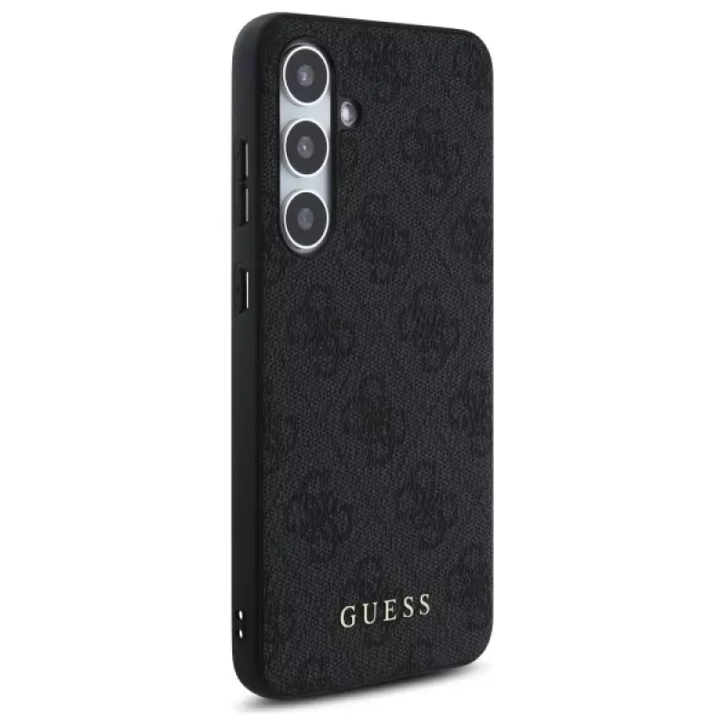 Guess 4G Metal Gold Logo takakansi Samsung Galaxy S24 FE - harmaa