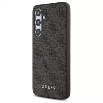 Guess 4G Metal Gold Logo takakansi Samsung Galaxy S24 FE, ruskea