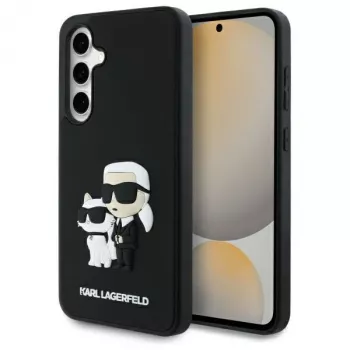 Karl Lagerfeld KLHCS24FE3DRKCNK S24 FE S721 musta/musta hardcase 3D Rubber Karl&Choupette