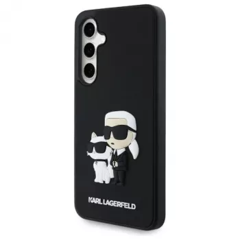 Karl Lagerfeld KLHCS24FE3DRKCNK S24 FE S721 musta/musta hardcase 3D Rubber Karl&Choupette