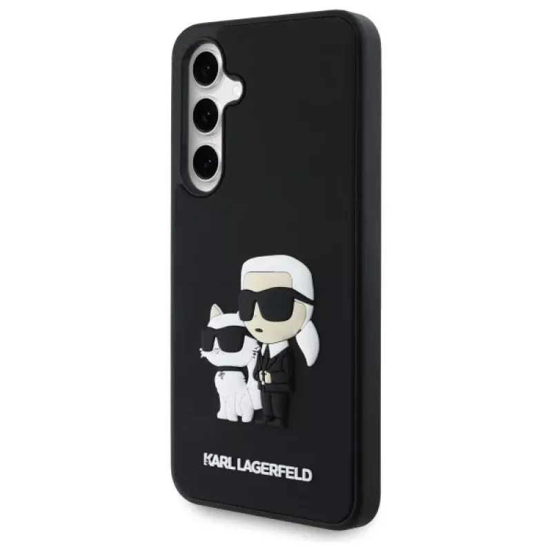 Karl Lagerfeld KLHCS24FE3DRKCNK S24 FE S721 musta/musta hardcase 3D Rubber Karl&Choupette