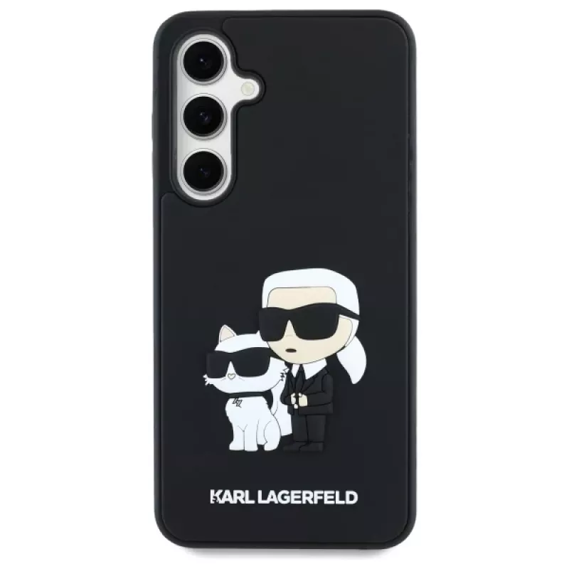 Karl Lagerfeld KLHCS24FE3DRKCNK S24 FE S721 musta/musta hardcase 3D Rubber Karl&Choupette