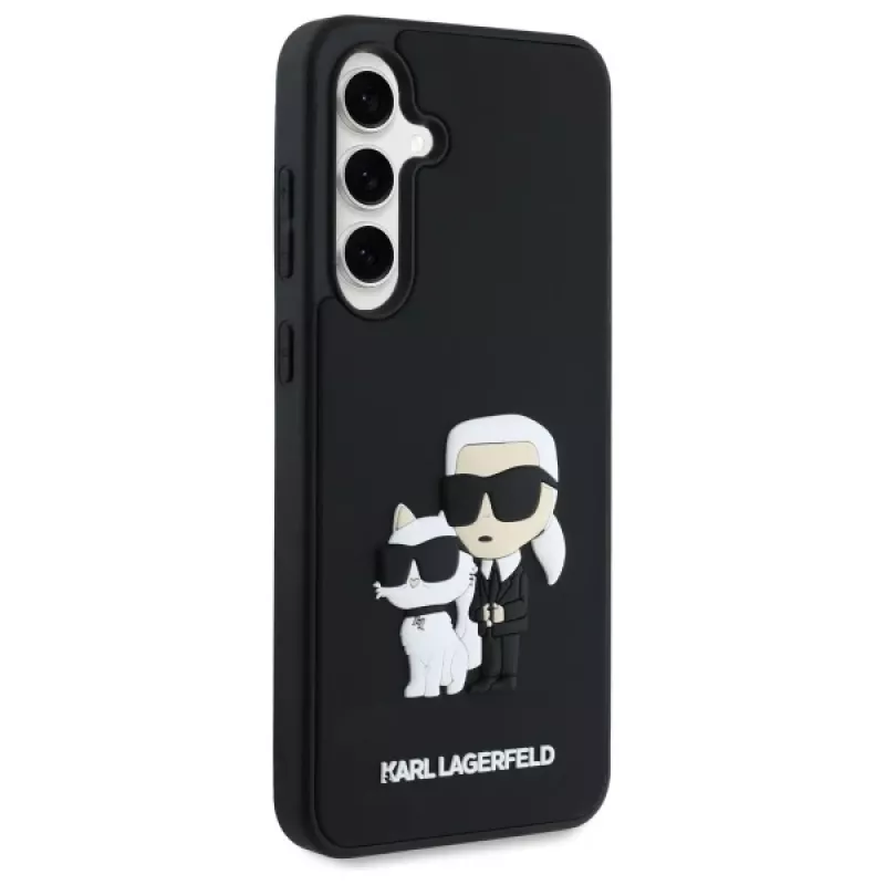 Karl Lagerfeld KLHCS24FE3DRKCNK S24 FE S721 musta/musta hardcase 3D Rubber Karl&Choupette