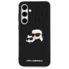 Karl Lagerfeld KLHCS24FEPGKLKCPK Samsung Galaxy S24 FE -kovakotelo musta Monogram Karl & Choupette Head Pin