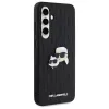 Karl Lagerfeld KLHCS24FEPGKLKCPK Samsung Galaxy S24 FE -kovakotelo musta Monogram Karl & Choupette Head Pin