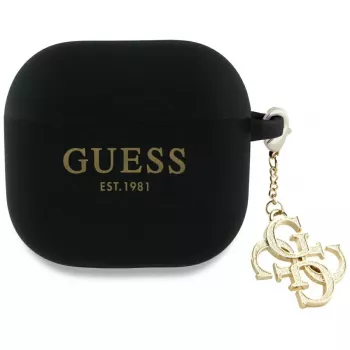 Guess Silicone 4G Charm Case AirPods 4 - musta