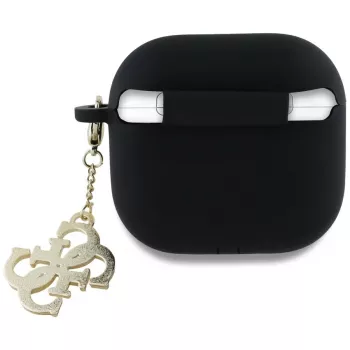 Guess Silicone 4G Charm Case AirPods 4 - musta