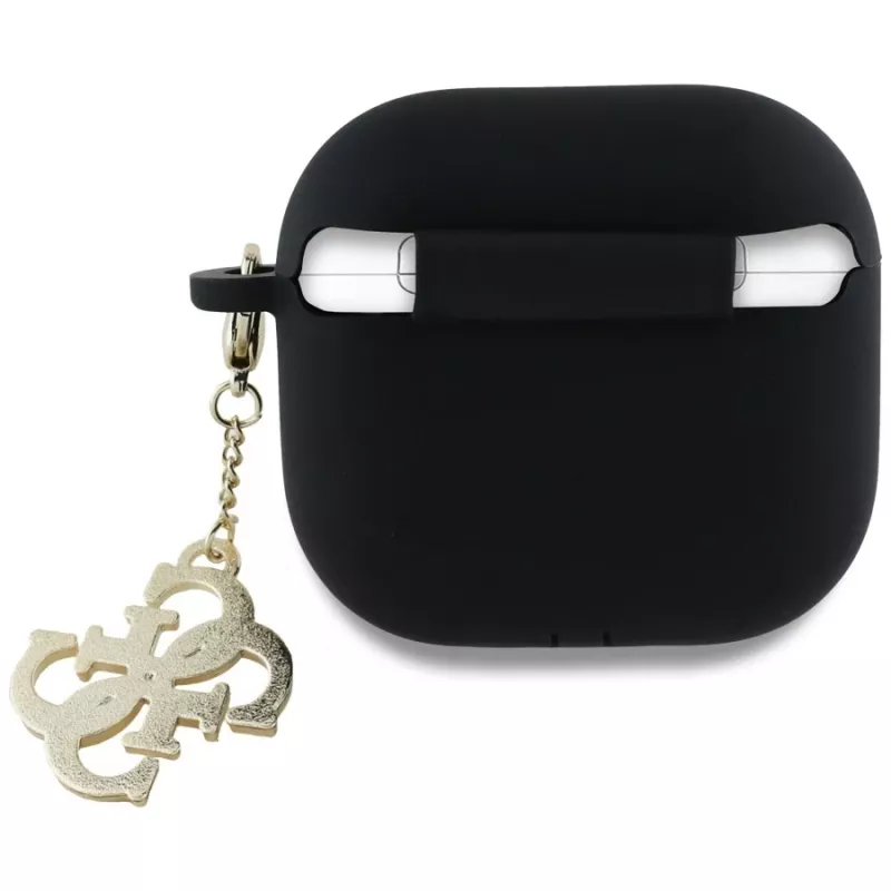 Guess Silicone 4G Charm Case AirPods 4 - musta