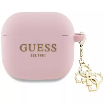 Guess GUA4LECG4P AirPods 4 -kotelo pinkki silikoni 4G Charm
